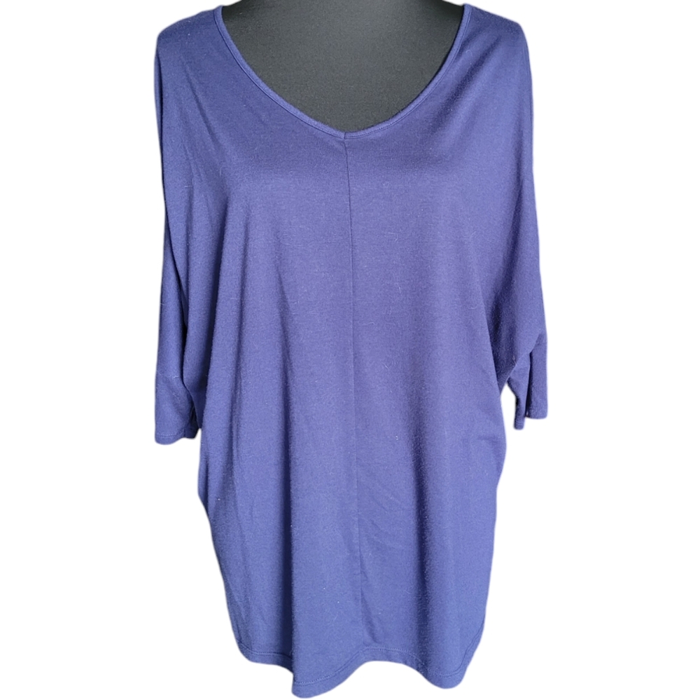 Faded Glory navy short sleeve dolman style top Size 1X